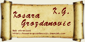 Kosara Grozdanović vizit kartica